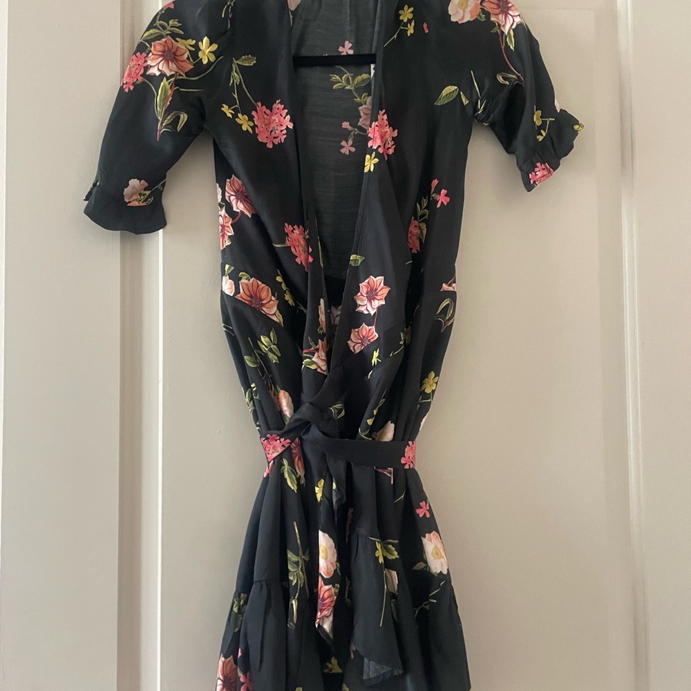 Capulet Pink and Orange Ruched Tie Front Sundress